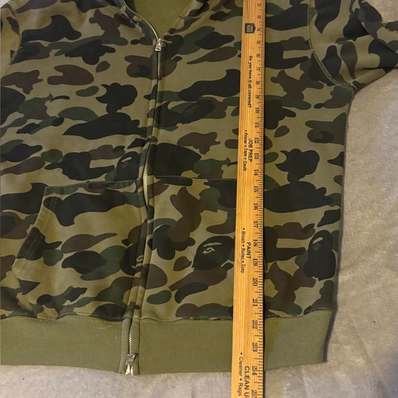 A Bathing Ape BAPE Shark Full Zip Hoodie Green Camo XL Authentic Japan - Picture 8 of 9